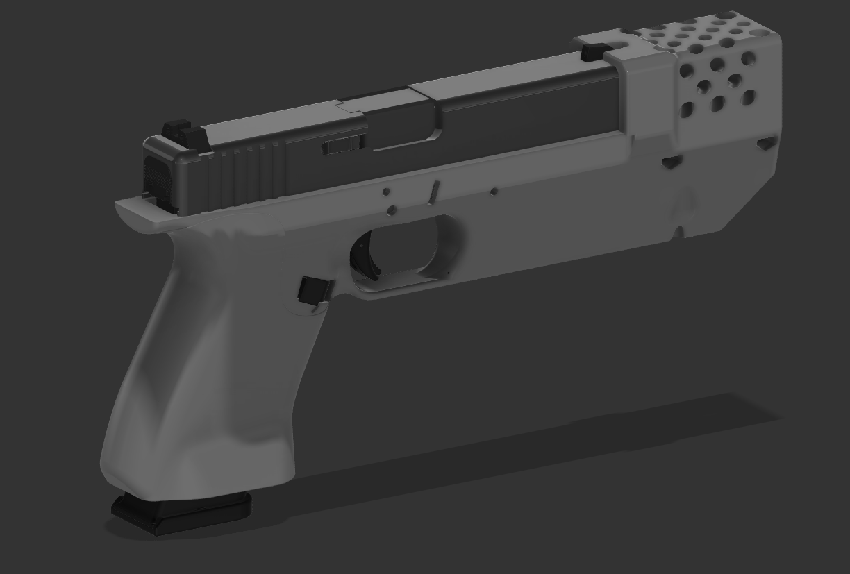 Glock 2.1 polymer frame with integrated muzzle brake
